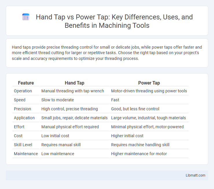 Hand Tap vs Power Tap: Key Differences, Uses, and Benefits in Machining Tools