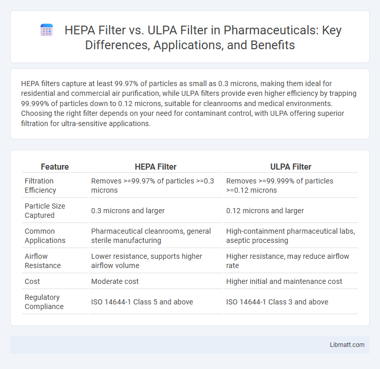 HEPA Filter vs. ULPA Filter in Pharmaceuticals: Key Differences, Applications, and Benefits