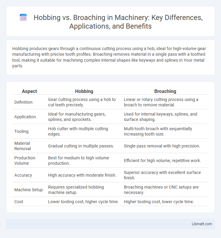 Hobbing vs. Broaching in Machinery: Key Differences, Applications, and Benefits