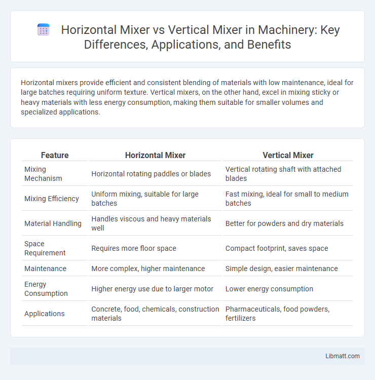 Horizontal Mixer vs Vertical Mixer in Machinery: Key Differences, Applications, and Benefits