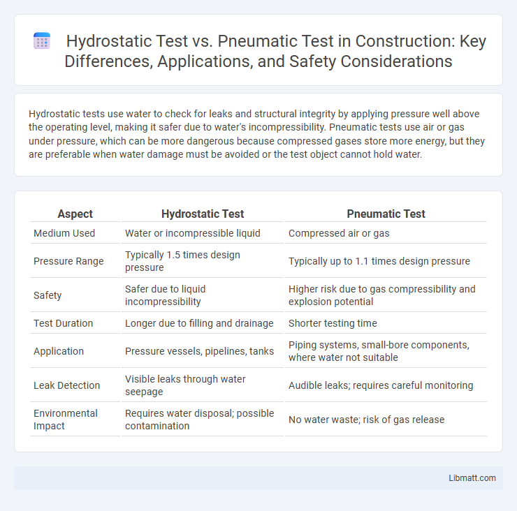 Hydrostatic Test vs. Pneumatic Test in Construction: Key Differences, Applications, and Safety Considerations