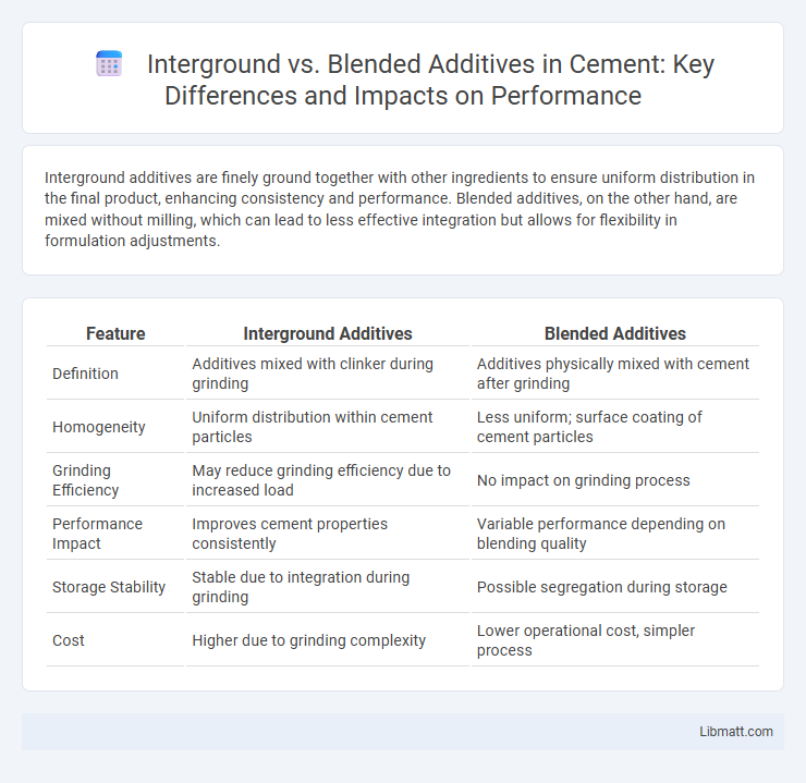 Interground vs. Blended Additives in Cement: Key Differences and Impacts on Performance