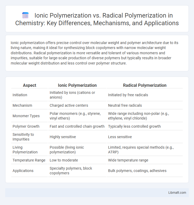 Ionic Polymerization vs. Radical Polymerization in Chemistry: Key Differences, Mechanisms, and Applications