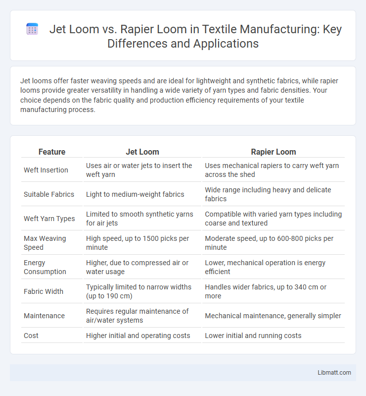 Jet Loom vs. Rapier Loom in Textile Manufacturing: Key Differences and Applications