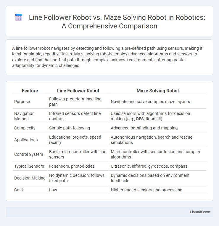 Line Follower Robot vs. Maze Solving Robot in Robotics: A Comprehensive Comparison