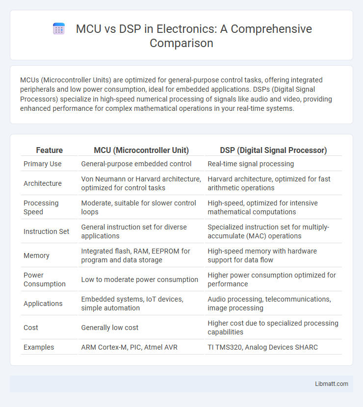 MCU vs DSP in Electronics: A Comprehensive Comparison