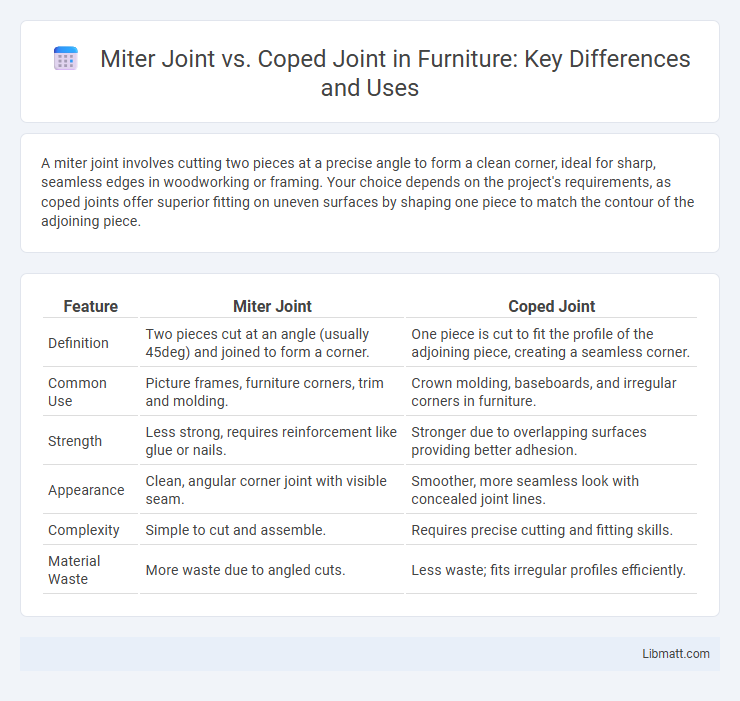 Miter Joint vs. Coped Joint in Furniture: Key Differences and Uses