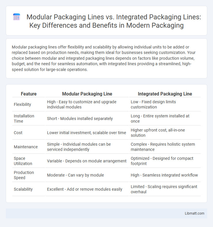 Modular Packaging Lines vs. Integrated Packaging Lines: Key Differences and Benefits in Modern Packaging