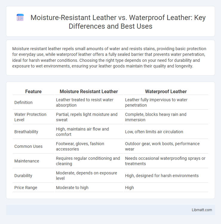 Moisture-Resistant Leather vs. Waterproof Leather: Key Differences and Best Uses