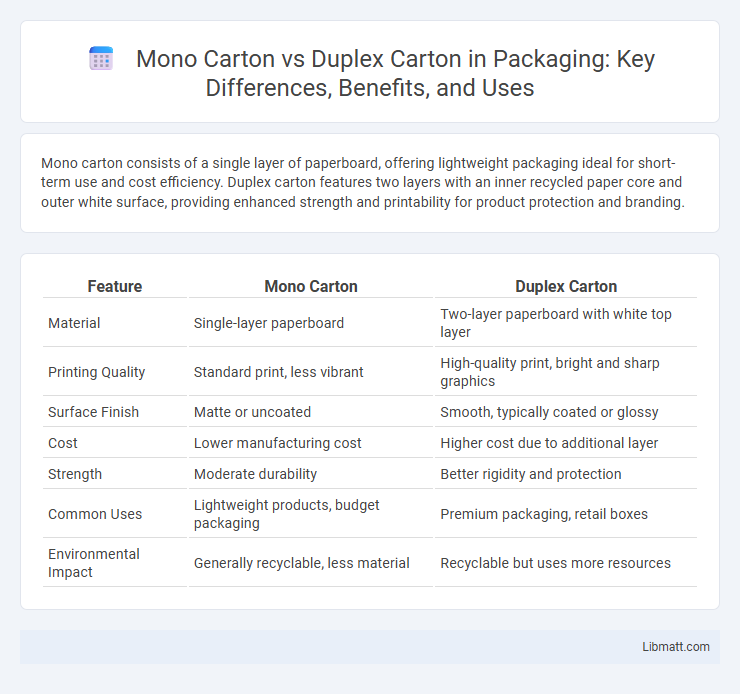 Mono Carton vs Duplex Carton in Packaging: Key Differences, Benefits, and Uses