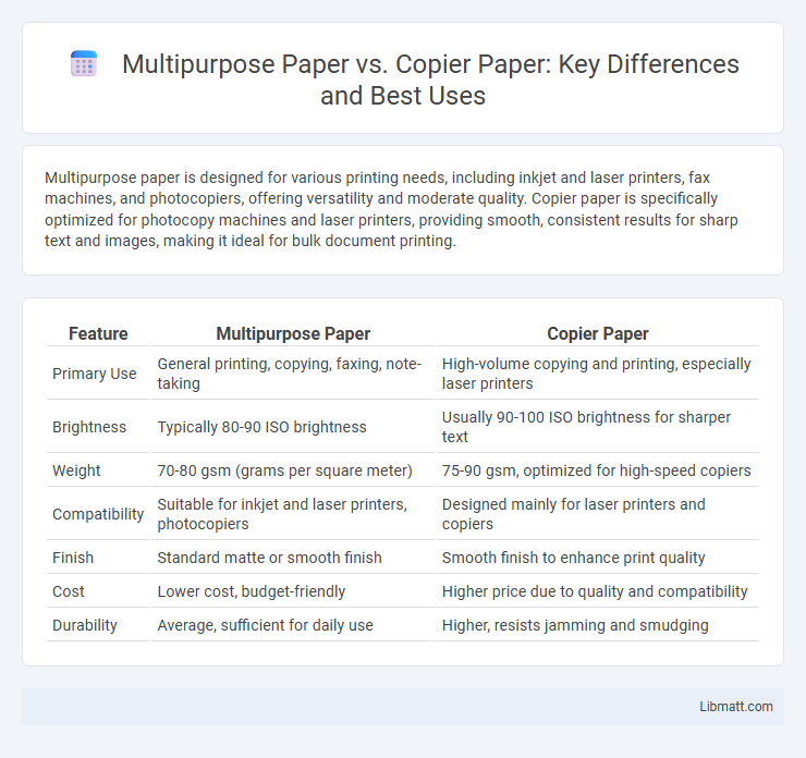 Multipurpose Paper vs. Copier Paper: Key Differences and Best Uses