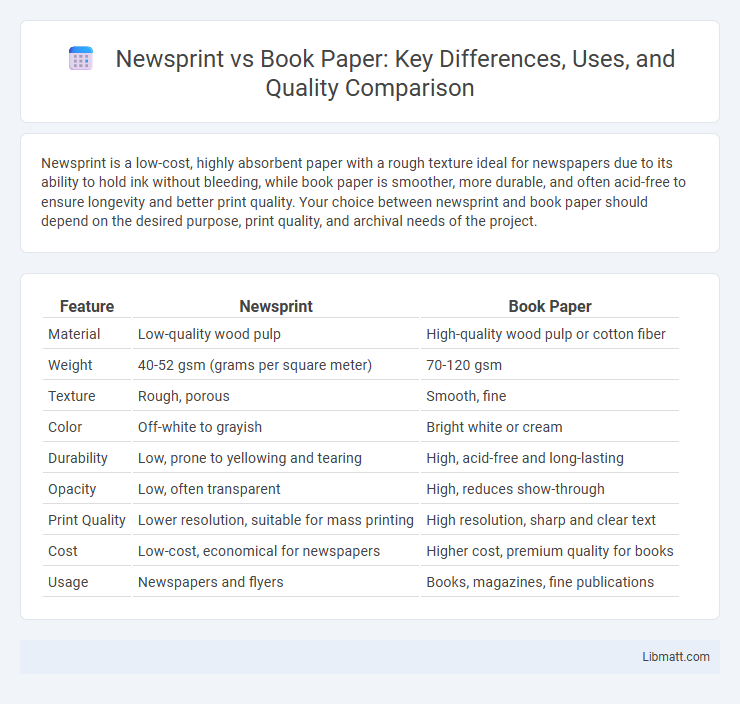 Newsprint vs Book Paper: Key Differences, Uses, and Quality Comparison