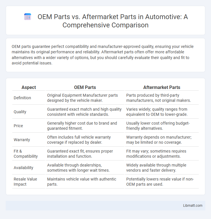 OEM Parts vs. Aftermarket Parts in Automotive: A Comprehensive Comparison