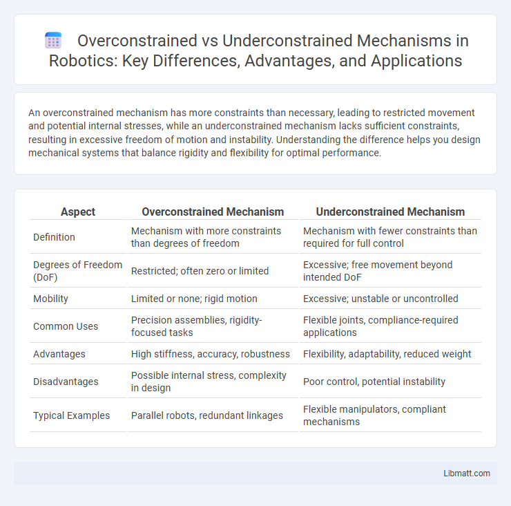 Overconstrained vs Underconstrained Mechanisms in Robotics: Key Differences, Advantages, and Applications