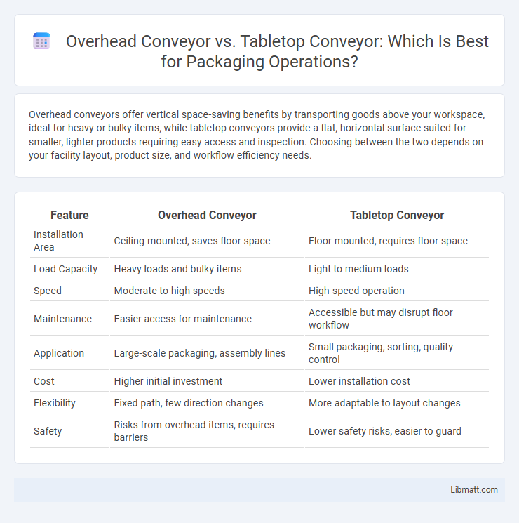 Overhead Conveyor vs. Tabletop Conveyor: Which Is Best for Packaging Operations?