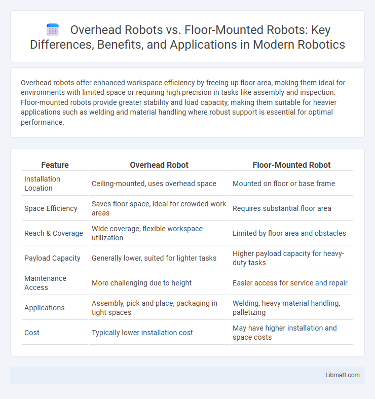 Overhead Robots vs. Floor-Mounted Robots: Key Differences, Benefits, and Applications in Modern Robotics