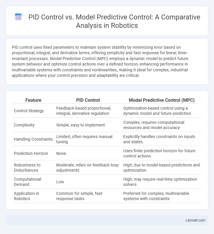 PID Control vs. Model Predictive Control: A Comparative Analysis in Robotics