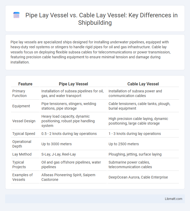 Pipe Lay Vessel vs. Cable Lay Vessel: Key Differences in Shipbuilding