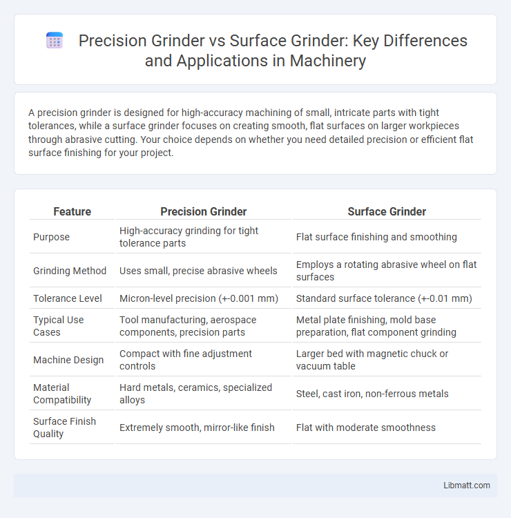 Precision Grinder vs Surface Grinder: Key Differences and Applications in Machinery