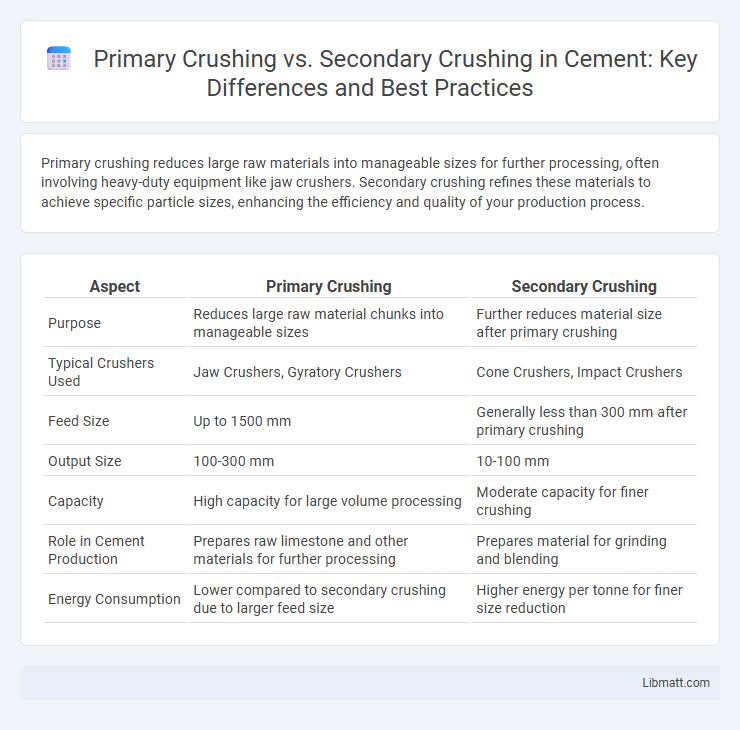 Primary Crushing vs. Secondary Crushing in Cement: Key Differences and Best Practices