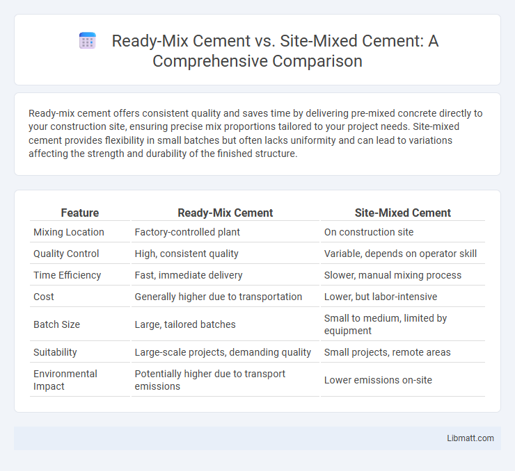 Ready-Mix Cement vs. Site-Mixed Cement: A Comprehensive Comparison