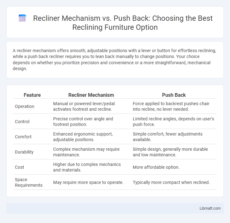Recliner Mechanism vs. Push Back: Choosing the Best Reclining Furniture Option