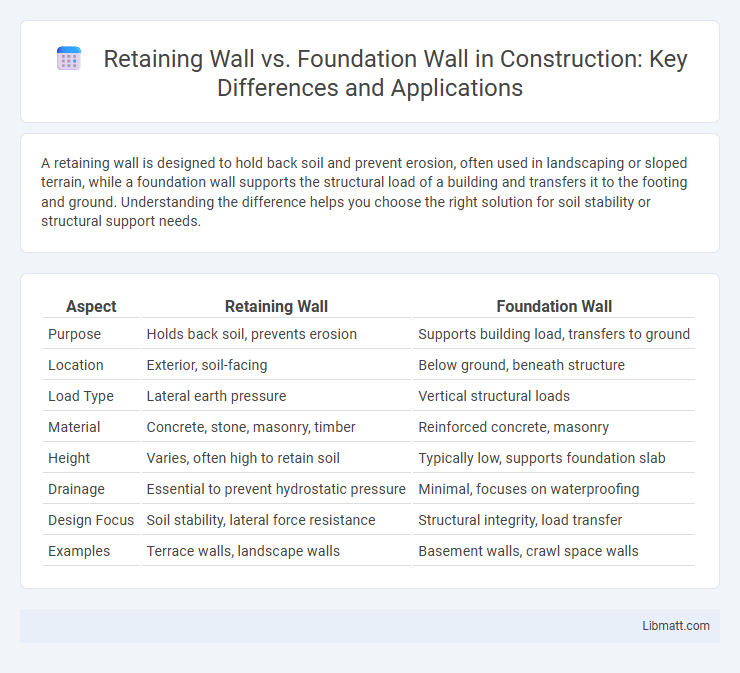 Retaining Wall vs. Foundation Wall in Construction: Key Differences and Applications