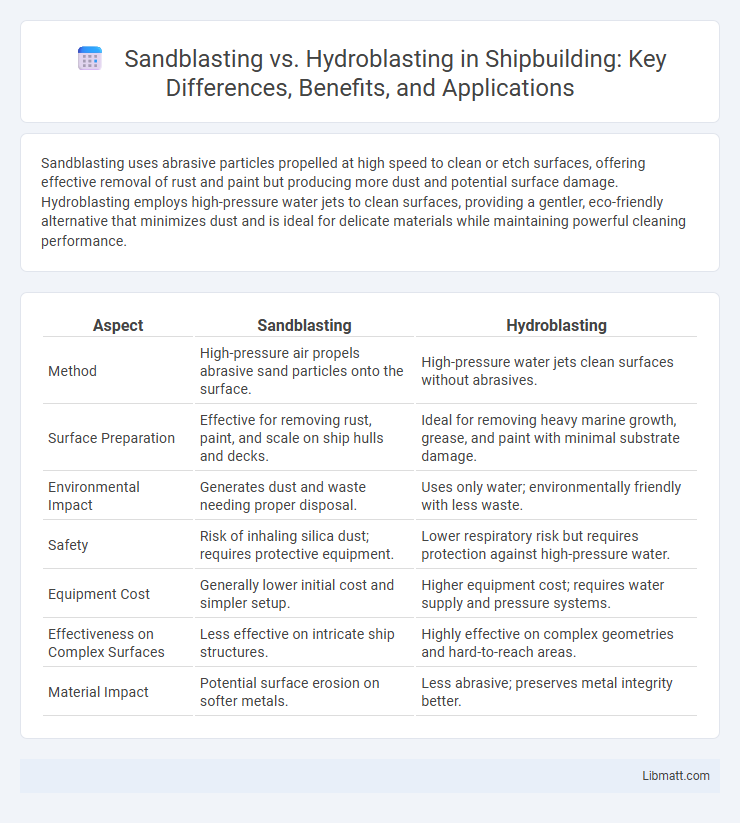 Sandblasting vs. Hydroblasting in Shipbuilding: Key Differences, Benefits, and Applications