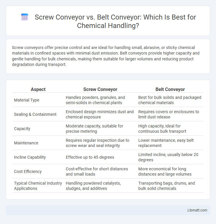 Screw Conveyor vs. Belt Conveyor: Which Is Best for Chemical Handling?