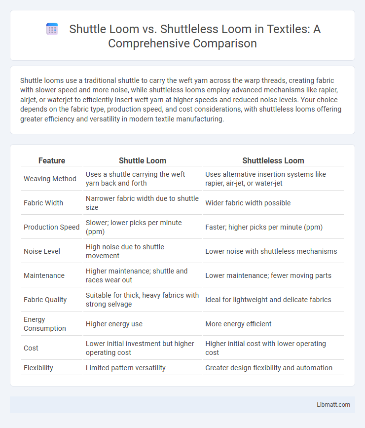 Shuttle Loom vs. Shuttleless Loom in Textiles: A Comprehensive Comparison