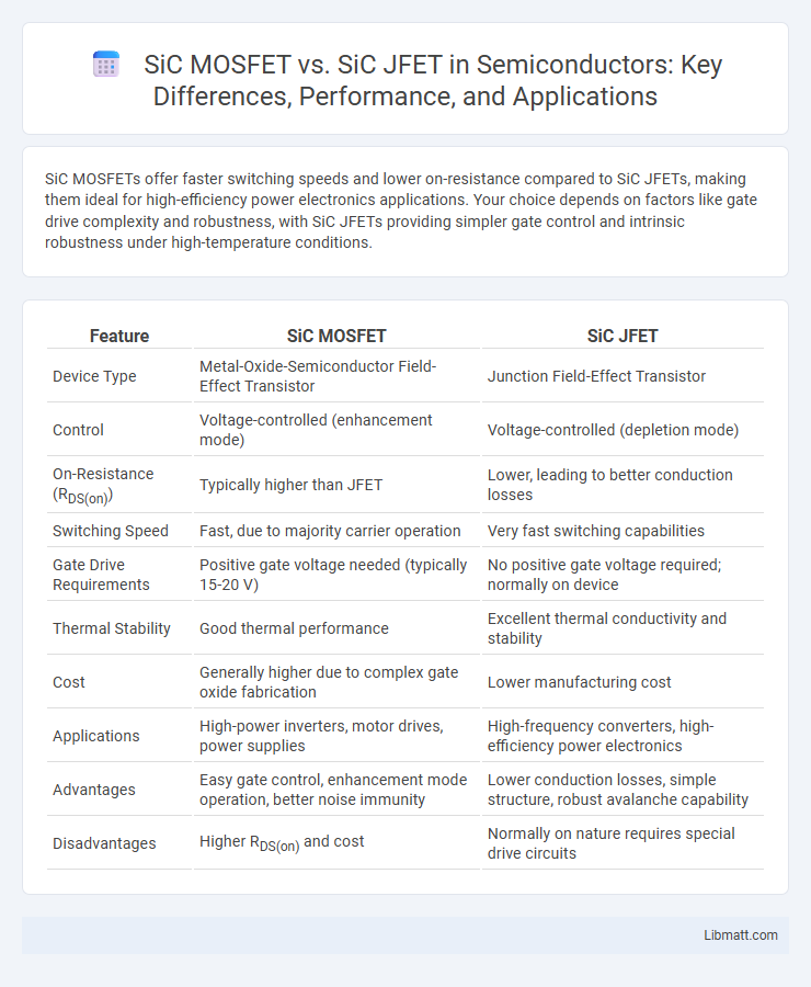 SiC MOSFET vs. SiC JFET in Semiconductors: Key Differences, Performance, and Applications