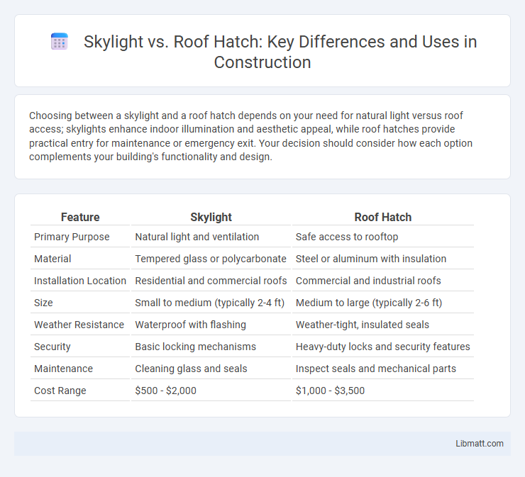 Skylight vs. Roof Hatch: Key Differences and Uses in Construction