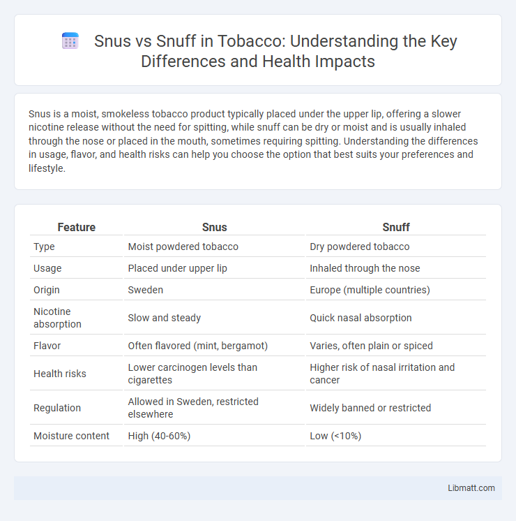 Snus vs Snuff in Tobacco: Understanding the Key Differences and Health Impacts