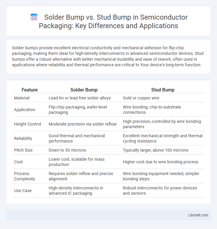 Solder Bump vs. Stud Bump in Semiconductor Packaging: Key Differences and Applications