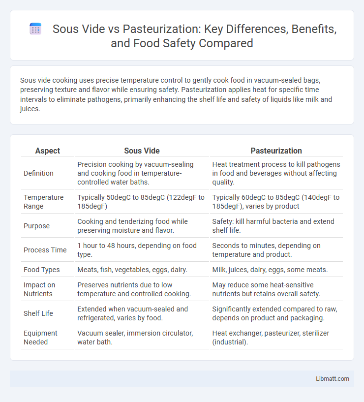 Sous Vide vs Pasteurization: Key Differences, Benefits, and Food Safety Compared