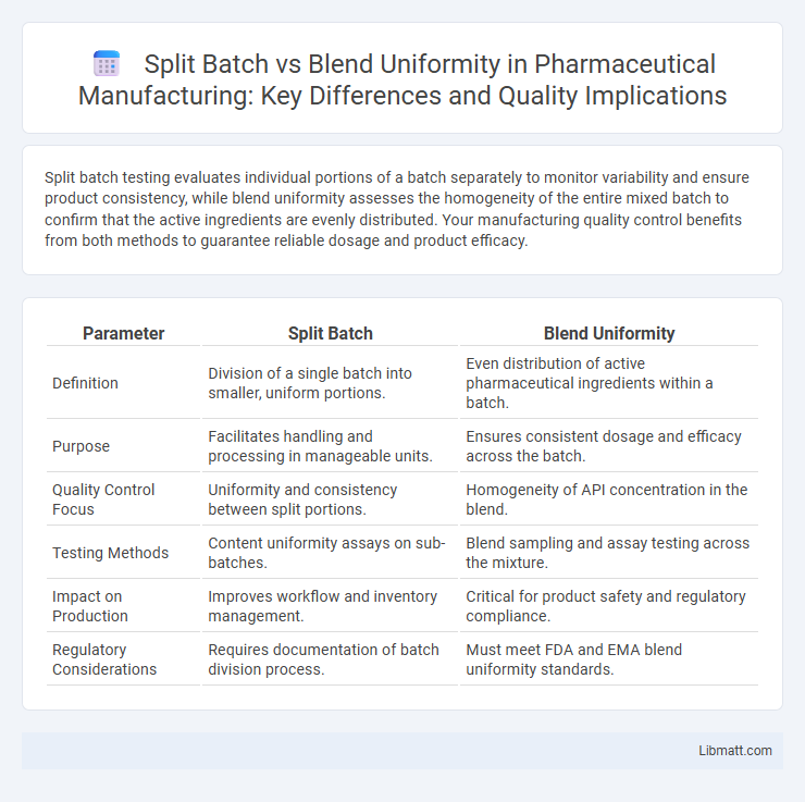 Split Batch vs Blend Uniformity in Pharmaceutical Manufacturing: Key Differences and Quality Implications