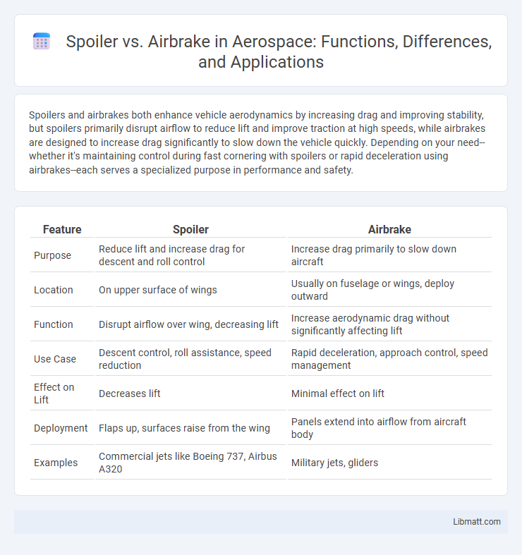 Spoiler vs. Airbrake in Aerospace: Functions, Differences, and Applications