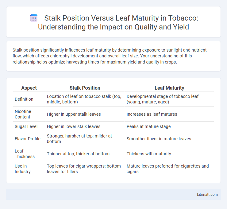 Stalk Position Versus Leaf Maturity in Tobacco: Understanding the Impact on Quality and Yield
