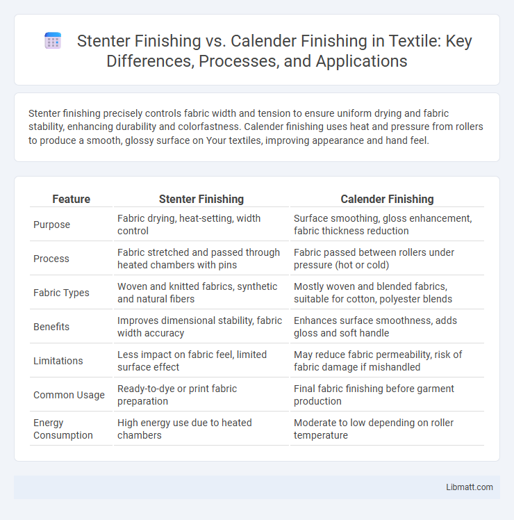Stenter Finishing vs. Calender Finishing in Textile: Key Differences, Processes, and Applications