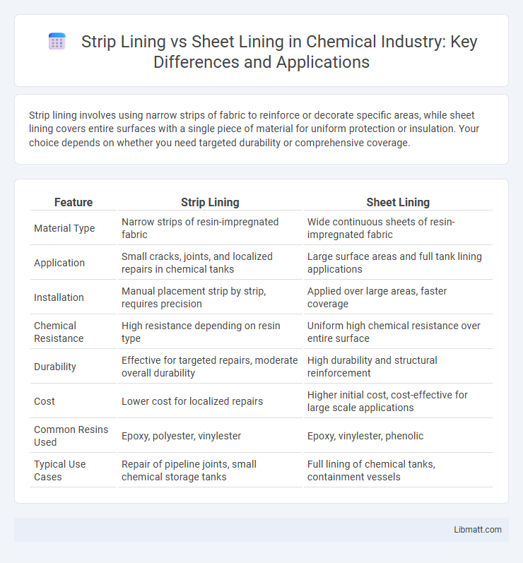 Strip Lining vs Sheet Lining in Chemical Industry: Key Differences and Applications