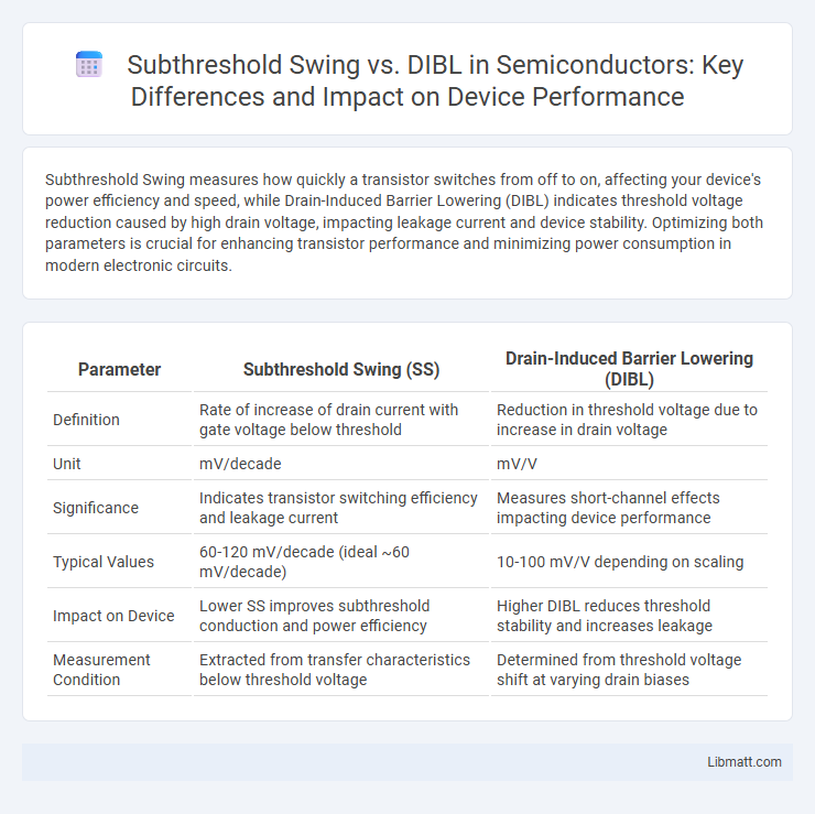 Subthreshold Swing vs. DIBL in Semiconductors: Key Differences and Impact on Device Performance