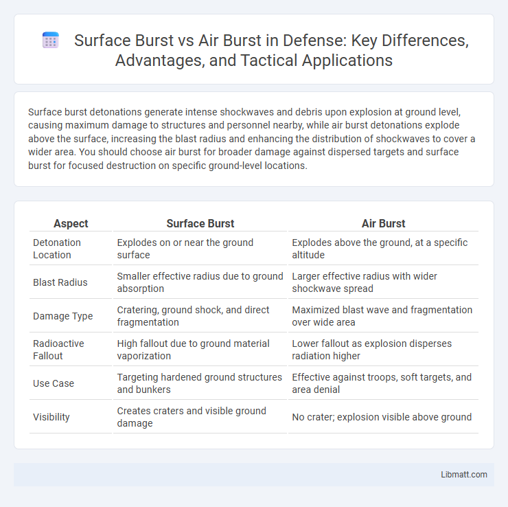 Surface Burst vs Air Burst in Defense: Key Differences, Advantages, and Tactical Applications