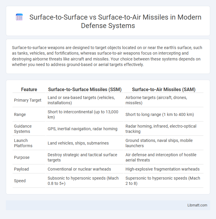 Surface-to-Surface vs Surface-to-Air Missiles in Modern Defense Systems