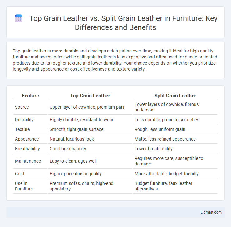 Top Grain Leather vs. Split Grain Leather in Furniture: Key Differences and Benefits