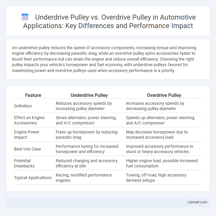 Underdrive Pulley vs. Overdrive Pulley in Automotive Applications: Key Differences and Performance Impact