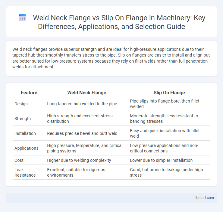 Weld Neck Flange vs Slip On Flange in Machinery: Key Differences, Applications, and Selection Guide