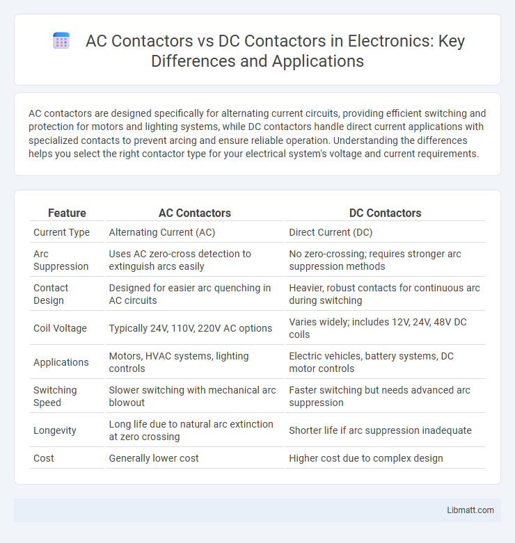 AC Contactors vs DC Contactors in Electronics: Key Differences and Applications