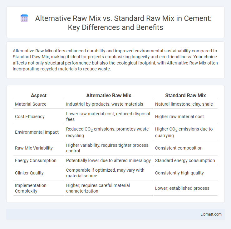 Alternative Raw Mix vs. Standard Raw Mix in Cement: Key Differences and Benefits