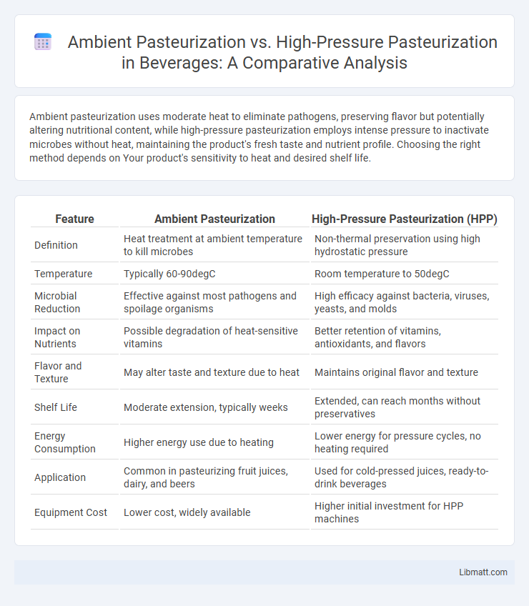 Ambient Pasteurization vs. High-Pressure Pasteurization in Beverages: A Comparative Analysis