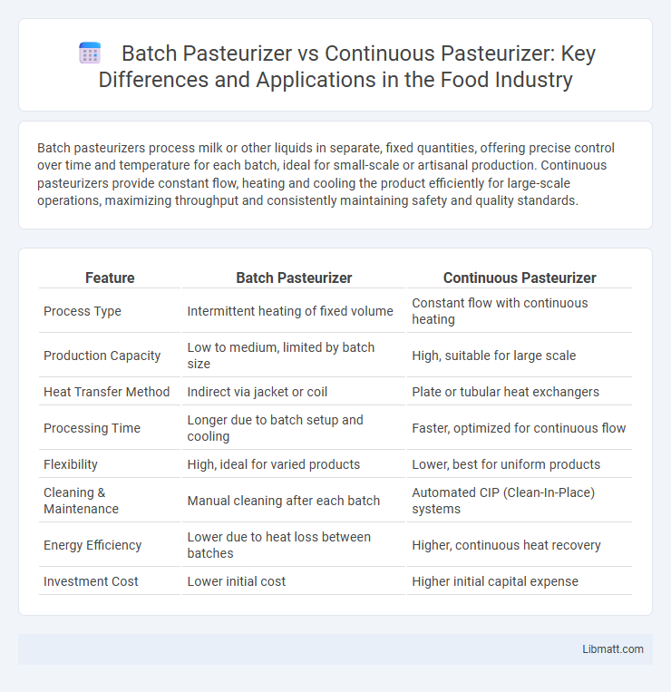 Batch Pasteurizer vs Continuous Pasteurizer: Key Differences and Applications in the Food Industry
